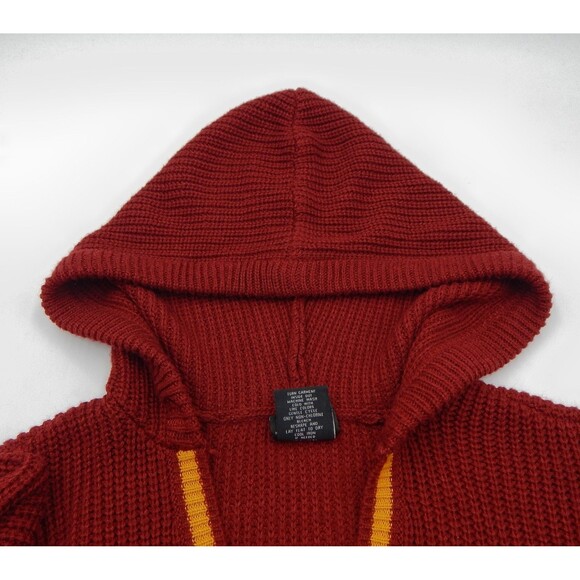 Harry Potter Knit Red Long Sleeve Pullover Hoodie V-Neck Gryffindor House Small - Picture 8 of 10